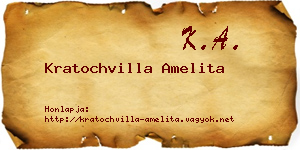 Kratochvilla Amelita névjegykártya